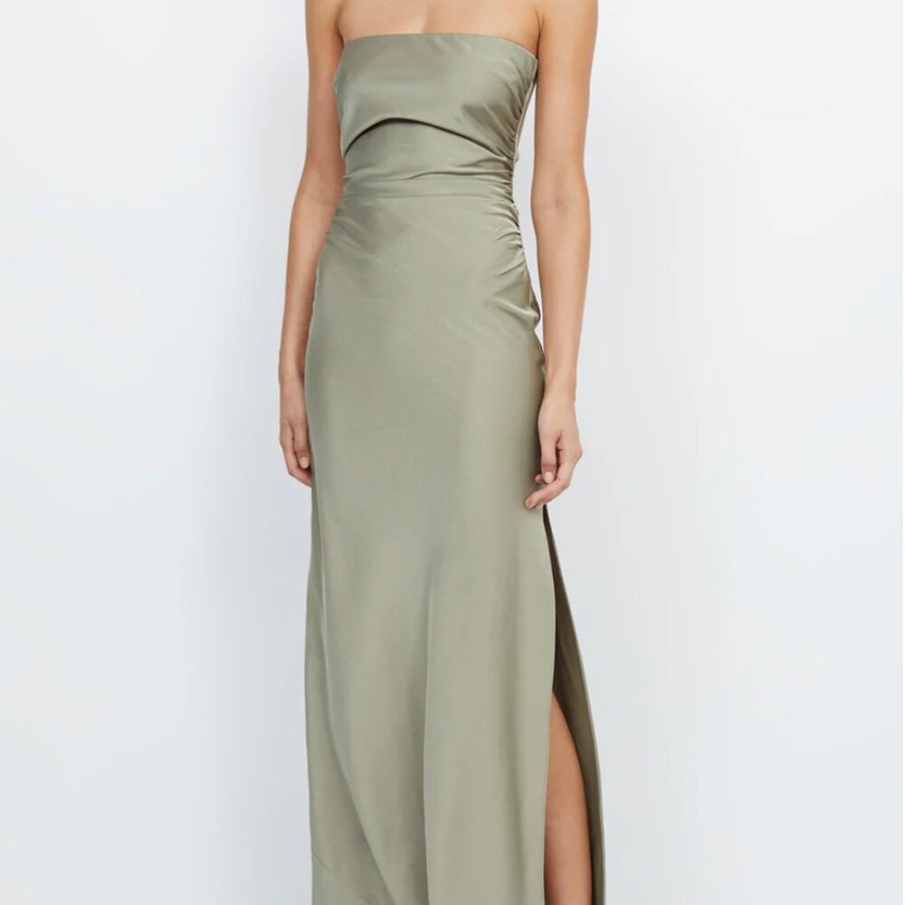 Bec + Bridge Eternity Strapless Maxi in Sage (US 6/AUS 10/UK 10)
